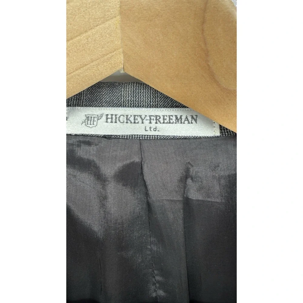 Hickey Freeman 42L Gray 100% Wool Blazer Men USA Made Luxury Sport Coat Tailored
